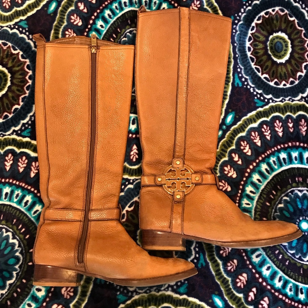 Tory Burch Tan Amanda Riding Boots - 9